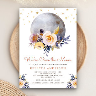 Invitation Baby shower floral rustique Boho Earthy
