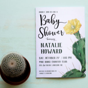 Invitation Baby shower Floral Succulent