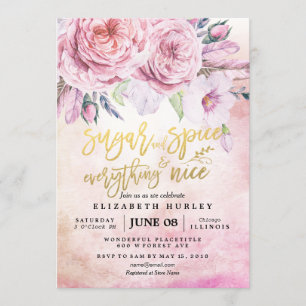Invitation Baby shower Floral Sucre & Épices & Tout Nice