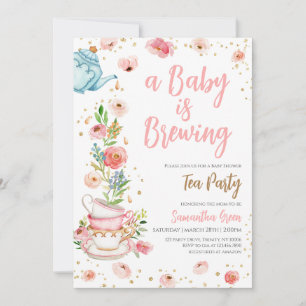 Invitation Baby shower Floral Tea Party