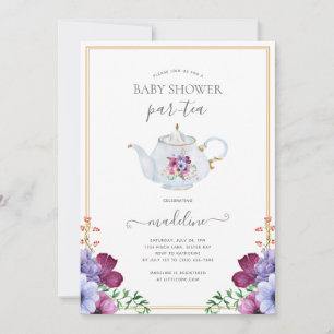 Invitation Baby shower Floral Tea Party
