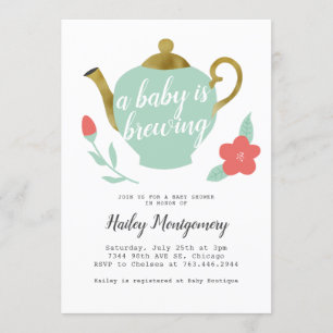 Invitation Baby shower Floral Tea Party
