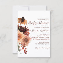 Baby Shower Floral Terracotta Automnal