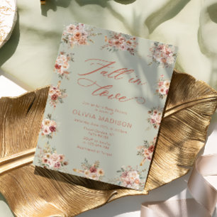 Invitation Baby Shower Floral Vert Tombez amoureux