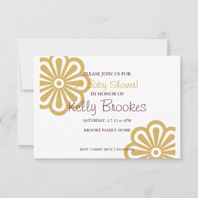 Invitation Baby shower| Flowers I|wgo (Devant)