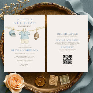 Invitation Baby Shower Football Américain Toutes Étoiles Tout