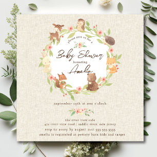 Invitation Baby shower forestier enchanté