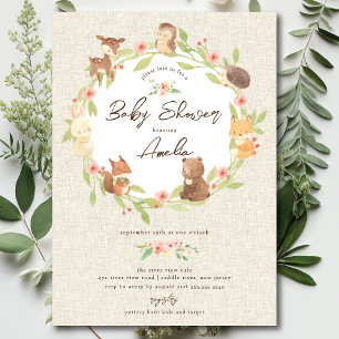 Invitation Baby shower forestier enchanté