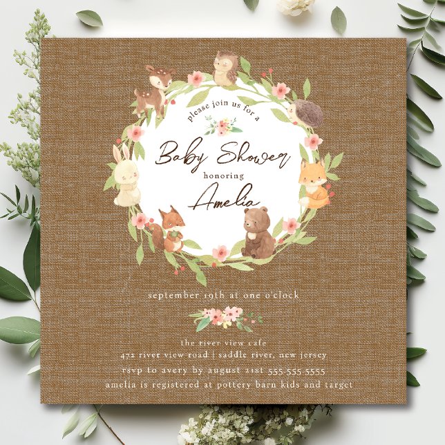 Invitation Baby shower forestier enchanté (Créateur téléchargé)