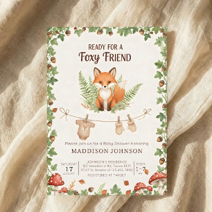 Invitation Baby shower forestier renard