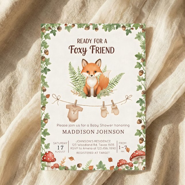 Invitation Baby shower forestier renard (Créateur téléchargé)