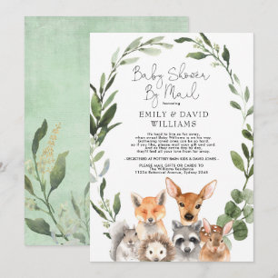 Invitation Baby shower forestier verdoyant simple par courrie