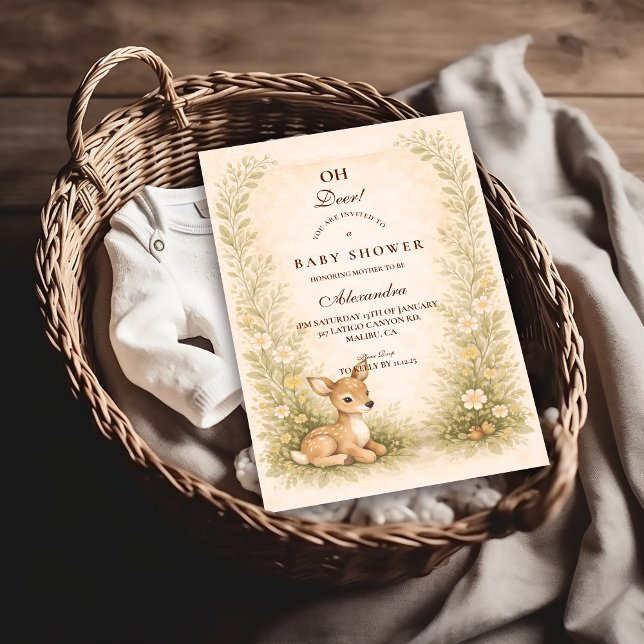 Invitation Baby-Shower Forêt Boisée (Créateur téléchargé)