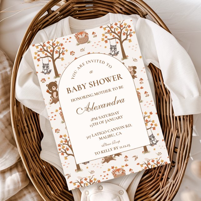 Invitation Baby Shower Forêt d'Automne (Créateur téléchargé)
