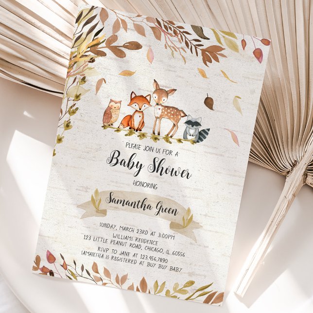 Invitation Baby Shower Forêt d'Automne (Créateur téléchargé)
