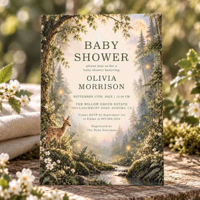 Invitation Baby-Shower Forêt Enchantée  (Créateur téléchargé)