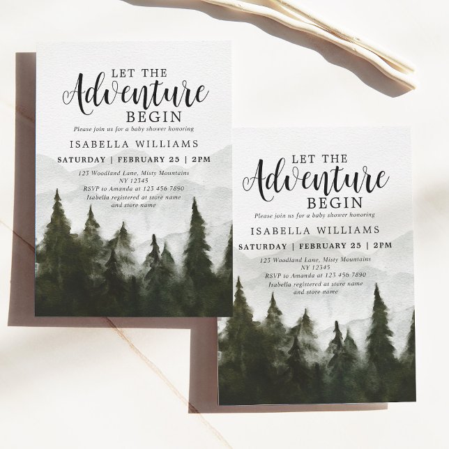 Invitation Baby shower Forêt Misty Adventure (Créateur téléchargé)