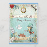 Baby shower fou de thé du pays des merveilles de