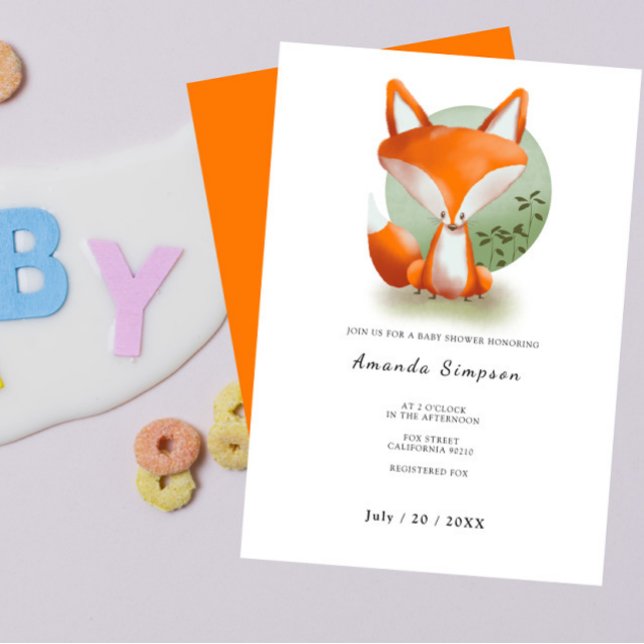 Invitation Baby shower Fox (Créateur téléchargé)
