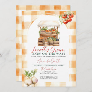 Invitation Baby shower frais à croissance locale En vichy