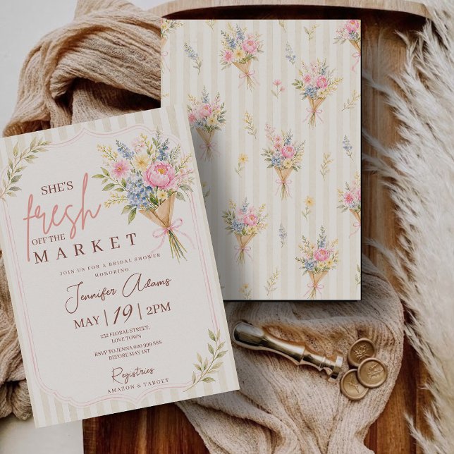 Invitation Baby Shower Frais du Marché (Fresh Off the Market Farmer's Market Bridal Shower Invitation)