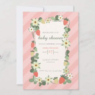 Invitation Baby shower fraise