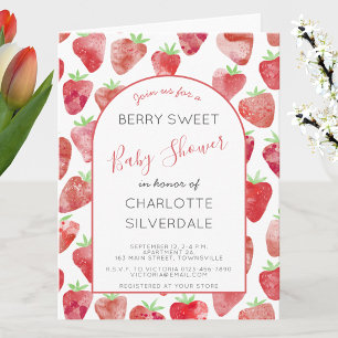 Invitation Baby shower fraise