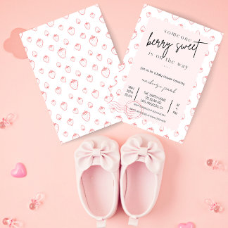 Invitation Baby shower fraise