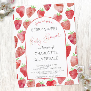 Invitation Baby shower fraise