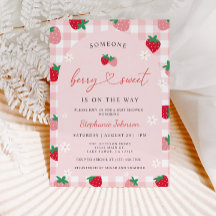 Invitation Baby shower fraise