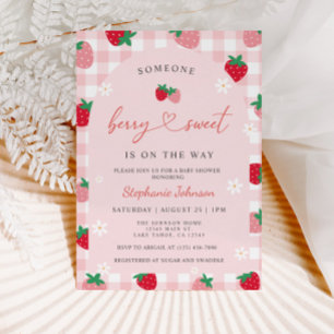 Invitation Baby shower fraise