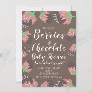 Invitation Baby Shower Fraise au Chocolat Fruit Baie
