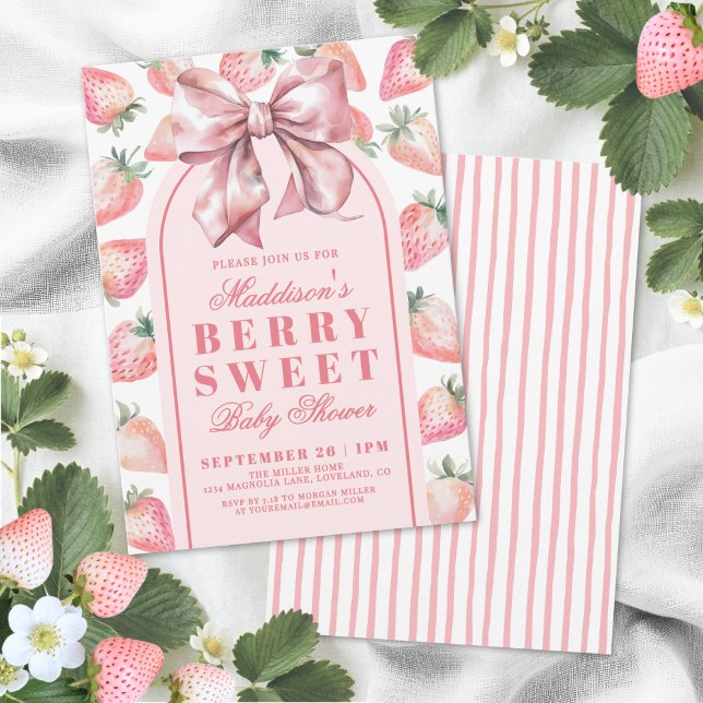 Invitation Baby Shower Fraise aux Douceurs de Bébé (Strawberry Berry Sweet Baby Shower Invitation )