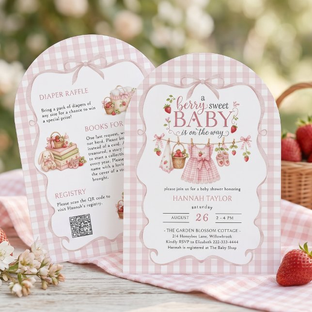 Invitation Baby Shower Fraise aux Douceurs de Bébé (Créateur téléchargé)