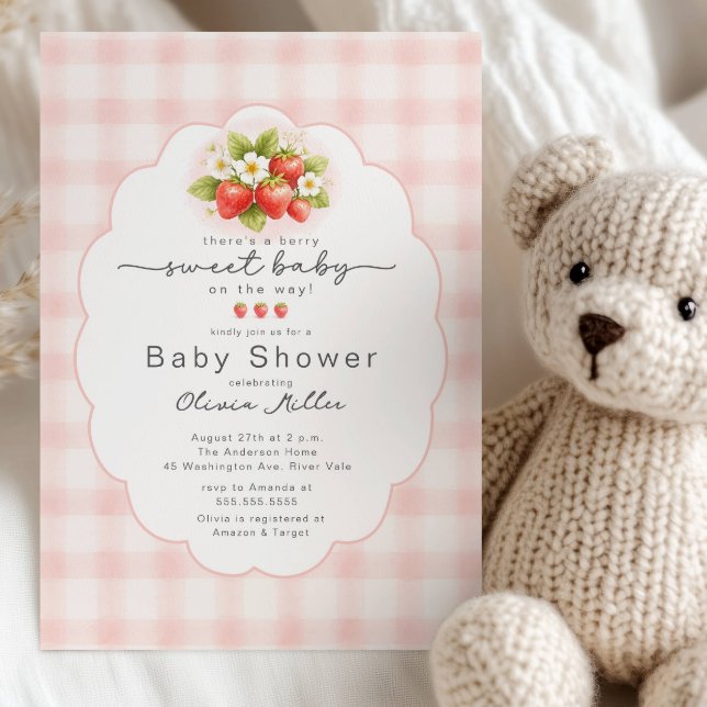 Invitation Baby Shower Fraise aux Fruits Rouges Douceur (Créateur téléchargé)