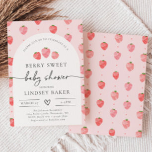 Invitation Baby shower fraise Berry Baby