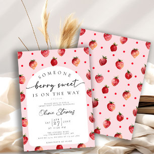 Invitation Baby shower fraise Berry Sweet