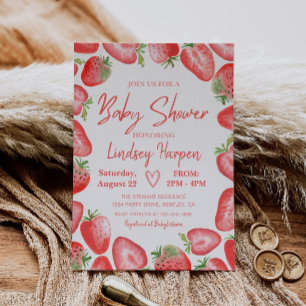 Invitation Baby shower fraise   fraise