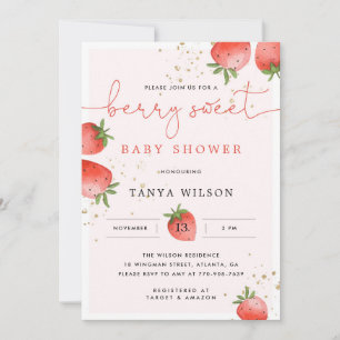 Invitation Baby shower fraise Un Berry Sweet