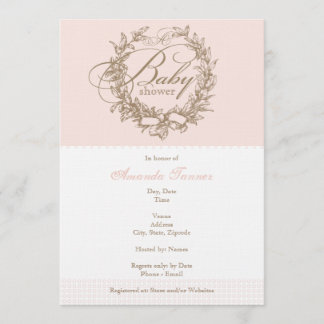 Invitation Baby shower française - rose