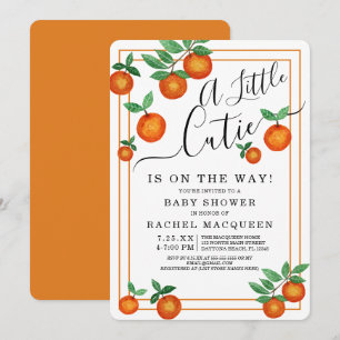 Invitation Baby shower Frontal Little Cutie Oranges Fruit