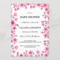 Baby shower frontalier floral en fleurs de cerises