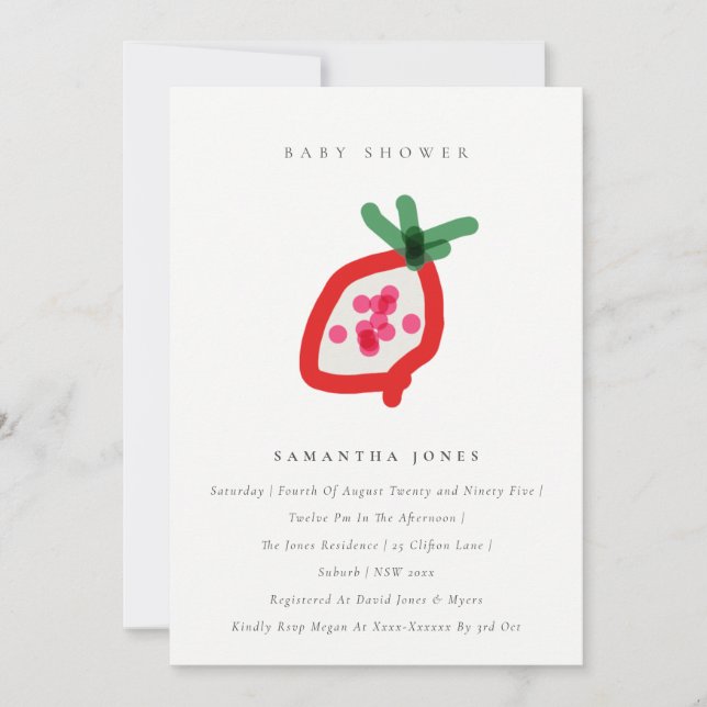 Invitation Baby shower Fruit Dragon Fruit Pour Enfants Modern (Devant)