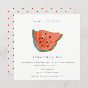 Invitation Baby shower Fruit Fruit Fruit À La Main Moderne