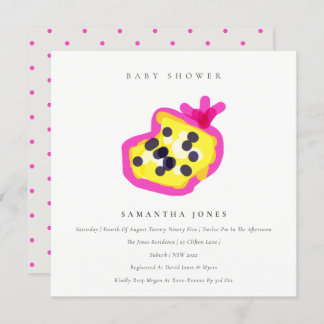 Invitation Baby shower Fruit Passion Fruit Pour Enfants Moder