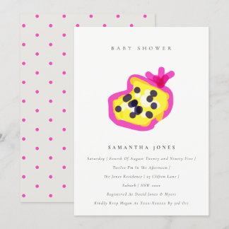 Invitation Baby shower Fruit Passion Fruit Pour Enfants Moder