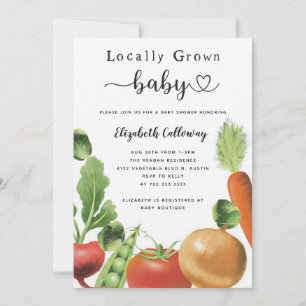 Invitation Baby Shower 'Fruits et Légumes de Saison' Thème