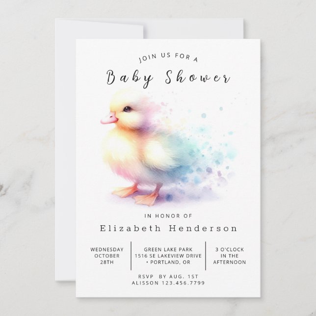 Invitation Baby shower Fun Custom Duck (Devant)