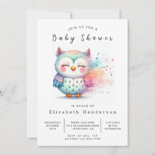 Invitation Baby shower Fun Editable Owl