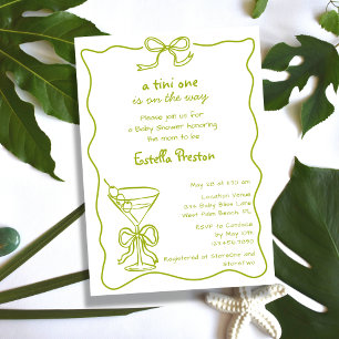 Invitation Baby Shower Funky et Fantaisiste au Martini Sale V